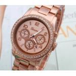 นาฬิกาข้อมือผู้หญิง สาย สแตนเลส สีทองกุหลาบ Rose Gold หน้าปัดฝังเพชร คริสตัล กันน้ำ หน้าปัดกลม คลาสสิค no 618352_2