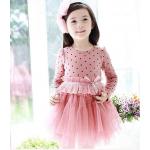 เดรส เด็กผู้หญิง ชุดกระโปรงเด็กผู้หญิง เสื้อแขนยาว โทนสีชมพู ลายชุด กระโปรง ระบาย ผ้าซีฟอง สไตล์ ลูกคุณหนู ใส่เที่ยว ใส่ออกงาน 803055_1