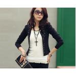 เสื้อคลุมผู้หญิง แขนสั้น เสื้อ Jacket ผู้หญิง ตัวสั้น ใส่ทำงาน สีดำ ตกแต่ง คริสตัล เพิ่มความ ดูดีมีระดับ เสื้อคลุม สีดำ แขนยาว ใส่ทำงาน 92414
