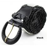 เข็มขัดหนังแท้ เข็มขัดผู้หญิง หนังถักสาน สไตล์วินเทจ เก๋ ๆ เข็มขัดหนังถัก เส้นใหญ่ สีดำ เข้ากับ การแต่งตัว แบบ เท่ ๆ 327475