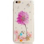 เคส iphone 6 Plus ขนาด 5.5 นิ้ว ติดคริสตัล ดอกไม้ สีชมพู เคส Diy แต่ง ดอกกุหลาบ ติดเพชร วิ้ง ๆ แสนสวย เคส Hand made สวยหรู 738696
