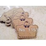 แป้น เสียบ ต่างหู ตุ้มหู สีน้ำตาล ลาย มงกุฏ