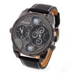 นาฬิกาข้อมือ ผู้ชาย สายหนัง สีดำ หน้าปัด 3 มิติ นาฬิกาแนวใหม่ เห็น มุมลึก ด้านใน ของขวัญให้แฟน ให้พ่อ ให้เพื่อน ปีใหม่ วาเลนไทน์ 906012