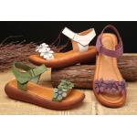 รองเท้าหุ้มส้น ผู้หญิง รองเท้าหนังแท้ รองเท้าแตะรัดส้น ผู้หญิง แบบมีส้นเล็กน้อย ลายดอกไม้ สไตล์วินเทจ เก๋ ๆ 894951