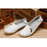 รองเท้าหุ้มส้น ผู้หญิง วัสดุ ทำจากหนังแท้ พื้นปุ่มกันลื่น แข็งแรงทนทาน รองเท้าคัทชู ไม่มีส้น ใส่สบาย ดีไซน์เก๋ แบบน่ารัก สีขาว no 65812_2