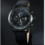 นาฬิกาข้อมือ ผู้ชาย สายหนังแท้ หน้าปัด คลาสสิค สีดำ สำหรับผู้ชาย สุขุม นุ่มลึก ดีไซน์ เท่ มาดนักบริหาร no 19477