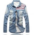 เสื้อเชิ้ตยีนส์ผู้ชาย เสื้อยีนส์แขนยาว ใส่เป็น Jacket ยีนส์ หรือ ใส่เป็น เสื้อนอก สไตล์ หนุ่มเกาหลี ผ้าเบาใส่ สบาย เสื้อขี่มอเตอร์ไซค์ 53488