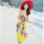 เสื้อคลุมชุดว่ายน้ำ ใส่เล่นเดินชายหาด ชายทะเล เดรส ใส่คลุมชุดบิกินี่ ใส่เดินชายหาด สีเหลือง ฟินสุด ๆ ลายดอกไม้ สวยเก๋ มีสไตล์ 90104_5
