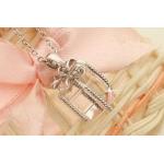 สร้อยคอพร้อมจี้ รูปกล่องของขวัญ Cubic ใส ไม่เหมือนใคร