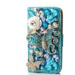 เคส Samsung Galaxy S4 mini i9190 เคส Diy แบบ ฝาเปิดปิด Filp cas เคส 3 D แต่งคริสตัล โทนสีฟ้า รูป ผีเสื้อ ราตรี เคสเว่อร์ ๆ 755953