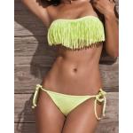 ชุดว่ายน้ำ ทูพีช แบบ บิกินี่ เหมาะสำหรับ สาวเปรี้ยว ชุดว่ายน้ำเกาะอก สินค้าใหม่ ราคาถูกสุด ๆ สีเหลือง no 24418_6