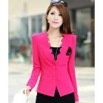 เสื้อคลุม เสื้อ Jacket เสื้อสูท ผู้หญิง สีชมพูเข้ม กุหลาบ ดีไซน์ ขอบเสื้อโค้ง เสื้อสูทผู้หญิง ใส่ออกงาน ใส่ทำงาน ติดต่องาน แบบผู้ใหญ่ 584549_3