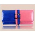 กระเป๋าสตางค์ผู้หญิง ใบยาว กระเป๋าสตางค์ แฟชั่น หนังแท้ สีลูกกวาด ทูโทน สีน้ำเงิน ตัด กับ สีชมพูสด กระเป๋าสตางค์ แบบสวย ๆ มีระดับ 389777