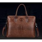 กระเป๋าใส่เอกสารผู้หญิง กระเป๋าถือ หนังแท้ Crazy Horse อัดลายหนังจรเข้ สุดหรู มี 3 สี กระเป๋าถือ ใส่โน้ตบุ๊คทำงาน เรียบหรู 535244