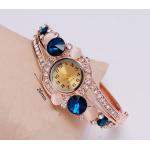 นาฬิกาข้อมือ นาฬิกาผู้หญิง แบบ กำไลข้อมือ ติด พลอย คริสตัล ออสเตเรีย สีสวย นาฬิกา แบบหรูหรา แต่ง เพชร พลอย ทับทิม ไพลิน สวยหรู มีระดับ 428773