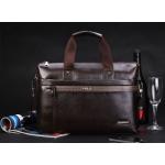 กระเป๋า โน๊ตบุ๊ค กระเป๋าใส่เอกสาร ใส่หนังสือ Polo กระเป๋าถือ กระเป๋าสะพายข้าง แบบหรูหรา แนว ผู้บริหาร ออฟฟิค สีน้ำตาลเข้ม คลาสสิค 665959