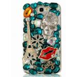 เคสโทรศัพท์ เคส Samsung Galaxy Note 2 N7100 เคส Hand made 3 D ติดคริสตัล หัวกะโหลกใส เคสแบบ ร็อค ๆ แบบเท่ ติดหอไอเฟล 749655