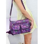 กระเป๋าสะพายข้าง ผู้หญิง ผ้าไนลอน กันน้ำ ทรงสี่เหลี่ยม ขนาดกำลังดี ไม่เทอะทะ ใส่ของได้เยอะ แนว Sport สีม่วง สีแห่งโชคลาภ ลายหัวใจ 390952_4