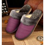 รองเท้าแตะใส่เดินในบ้าน สำหรับ คุณผู้ชาย ด้านหน้า วัสดุ หนังแท้ เพิ่มความหรูหรา มีระดับ สีม่วง สีแห่งความร่ำรวย นิ่มใส่สบาย 44345_4