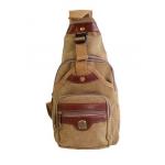 กระเป๋าคาดอก ผู้ชาย ผ้าแคนวาส หรือ ผ้ายีนส์ แข็งแรง ทนทาน ใช้วัสดุอย่างดี ซิปตัวใหญ่ สายคาด นุ่ม ซิป 3 ช่อง ทรงสามเหลี่ยม สีน้ำตาล และ เขียว 306593