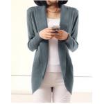 เสื้อไหมพรม ผ้าผสม เสื้อคลุม แขนยาว เสื้อ แจ็คเก็ต ใส่ทำงาน สีเทา ใส่เที่ยว ใส่เรียน ในห้องแอร์ เสื้อคลุมกันหนาว แบบสวย สไตล์ ผู้บริหาร 456604_4