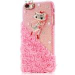 เคส iphone 6 Plus ขนาด 5.5 นิ้ว ติดคริสตัล แมว แสนสวย ดอกกุหลาบ สีชมพู แสนหวาน เคส Diy 3 มิติ สำหรับ คนรักแมว พลาดไม่ได้นะคะ 90585