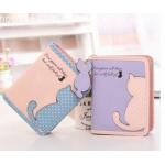 กระเป๋าสตางค์ผู้หญิง ใบสั้น โลโก้แมวน้อย พร้อม ป้ายห้อยรูปแมว คนรักแมว พลาดไม่ได้นะคะ กระเป๋าสตางค์ใบสั้น น่ารัก ๆ สไตล์ ญี่ปุ่น 474810_1