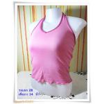 #155009 Used เสื้อยืด สายคล้องคอ สีชมพู เซ็กซี่มากค่ะ