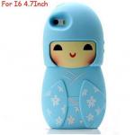เคส iphone 6 ขนาด 4.7 นิ้ว เคสกิโมโน ตุ๊กตา จากประเทศญี่ปุ่น เคสซิโลโคน อย่างดี ตุ๊กตาใส่ชุดกิโมโน สีฟ้า 546970