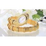 นาฬิกาข้อมือ ผู้หญิง นาฬิกาข้อมือสแตนเลส แบบ กำไลข้อมืองู สุดหรู สีทอง สีเงิน ตาฝังเพชร 982085