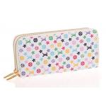 กระเป๋าสตางค์ Lv กระเป๋าสตางค์ผู้หญิง ใบยาว หนัง Pu กันน้ำ ซิปรอบ 2 ช่อง สีขาว no 780759