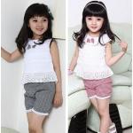 ชุดเด็ก แต่งลูกไม้ เสื้อพร้อมกางเกง น่ารักแบบไทย ๆ no 95477