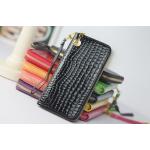 กระเป๋าสตางค์ผู้หญิง ใบยาว กระเป๋าสตางค์ซิปรอบ หนัง Pu กันน้ำ หนังเงาสวย ลายหนังจรเข้ สีดำ แดง เขียว เหลือง ใส่โทรศัพท์ได้ 558069