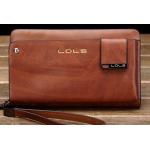 กระเป๋าสตางค์ แบบ กระเป๋าถือ ผู้หญิง ผู้ชาย ใช้ได้ หนังแท้ ทนทาน ใช้งานจนลืม แบบสวย กระเป๋าสตางค์ใบยาว ผู้ชาย ลายไม้ สีน้ำตาลอ่อน no 6599