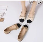 รองเท้าคัทชู ส้นเตี้ย ใส่ทำงาน เที่ยว ออกงาน ได้ทุกสถานการณ์ ดีไซน์ 2 สีตัดกัน สวย ๆ 912470