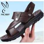 รองเท้าผู้ชาย รองเท้า แบบรัดส้น สีดำ สีน้ำตาล ลายหน้ากระต่าย รองเท้าผู้ชาย ใส่วันสบาย ๆ s154080