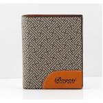 กระเป๋าสตางค์ผู้ชาย ใบสั้น ทรงแบน พกพา สะดวก ใส่บัตรได้เยอะ กระเป๋าสตางค์ หนังแท้ ผสม pu แบบสวย เรียบหรู มีสไตล์ ลายตาราง สีน้ำตาล เบจ 776704_1