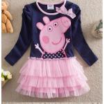 ชุดกระโปรงเด็กผู้หญิง ชุดเดรสเด็ก น่ารัก ลายหมูน้อย สีชมพู ด้านบนเป็น เสื้อยืดแขนยาว ด้านล่างเป็นกระโปรงระบาย สินค้าลดราคาพิเศษ no 33596