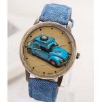 นาฬิกาข้อมือ วัยรุ่น หน้าปัด รถเต่า นาฬิกาข้อมือ ดีไซน์เก๋ เท่สุด ๆ สีฟ้า no 999965