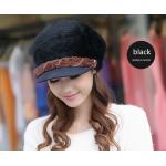 หมวกแฟชั่น ขนสัตว์ สไตล์ สาวยุโรป สีดำ คาดน้ำตาล ดีไซน์ หรูหรา ใส่แล้วดูน่ารัก สุด ๆ ค่ะ 55853_1