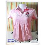 #155003 Used เสื้อยืดคอปกสีชมพู Pastel