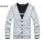 เสื้อกันหนาวผู้ชาย เสื้อใส่คลุมในออฟฟิต เสื้อคลุมแขนยาว ไหมพรม สำหรับผู้ชาย สวยเรียบ มีสไตล์ ใส่ได้ทุกวัน สีเทา สว่าง no 603068_3