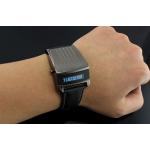 นาฬิกาข้อมือ ผู้ชาย สายหนังแท้ แสดงเวลา แบบ Led ลักษณะ คล้ายหุ่นยนต์ ไฮเทค บอกได้ทั้งวันที่ และ เวลา 469787