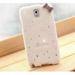 เคส Samsung galaxy note 3 n9000 n9009 n9005 เคสขนนุ่ม ติดคริสตัล วิ้ง ๆ และ โบว์ ที่ขอบ สีขาว no 74248