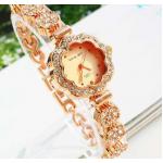 นาฬิกาข้อมือ ผู้หญิง สี Rose Gold ตัวหน้าปัดรูปดอกไม้ ประดับเพชร swiss รอบเส้น สวยหรู ราคาถูก 9476145