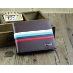 กระเป๋าสตางค์ผู้ชาย กระเป๋าสตางค์หนังวัวแท้ ลายไม้ ดีไซน์เรียบหรู สีน้ำตาล แนวนอน 615294