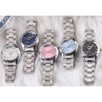 นาฬิกาข้อมือ ผู้หญิง ใส่ทำงาน นาฬิกาข้อมือ สายสแตนเลสแท้ หน้าปัด สีฟ้า ชมพู ขาว นาฬิกา ใส่ทำงาน สวย ๆ 139306