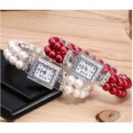 นาฬิกากำไลสร้อยข้อมือ นาฬิกาข้อมือ ผู้หญิง สายลูกปัด สีน้ำเงิน แดง ชมพู นาฬิกาข้อมือ วัยรุ่น แบบกำไล น่ารัก 495512