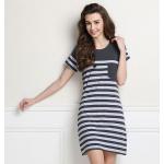 ชุดนอนผู้หญิง ชุดนอนกระโปรง แบบ ชุดเดรส แขนสั้น สีเทา ชุดนอน แบบไฮโซ คุณหนู ผ้านุ่มใส่สบาย มีกระเป๋าหน้า ชุดนอนใส่อยู่บ้านได้ 671899