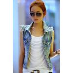 เสื้อยีนส์ ผู้หญิง แจ็คเก็ตยีนส์ แขนกุด แบบสั้น พอดีตัว เสื้อแจ็คเก็ต ใส่กับ เสื้อยืด กางเกง ขาสั้น ใส่เที่ยวห้าง ใส่เที่ยวทะเล อย่างมีสไตล์ 499654